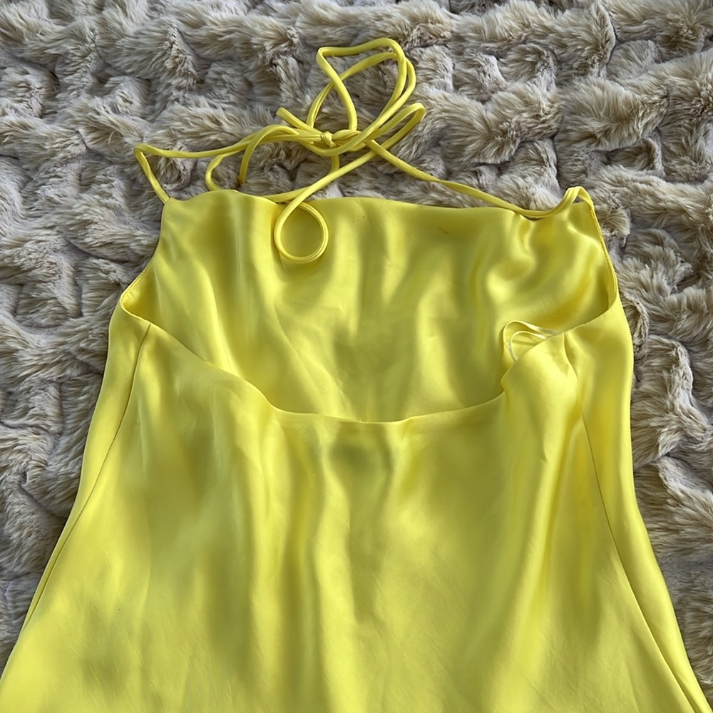 Zara Yellow Halter Slip Dress - Picture 6 of 8